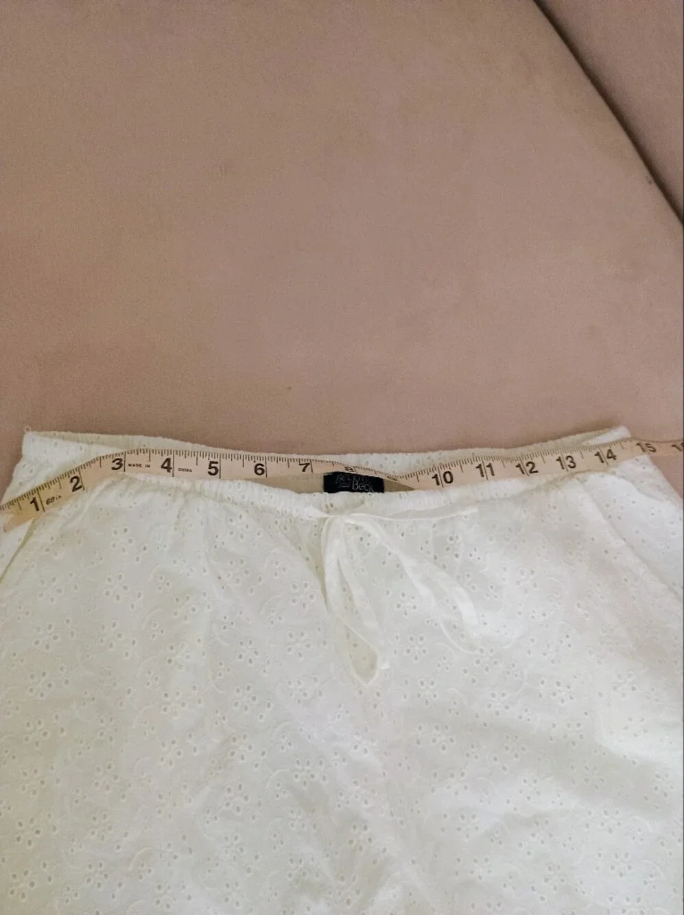 White Eyelet Drawstring Pants - Picture 5 of 6